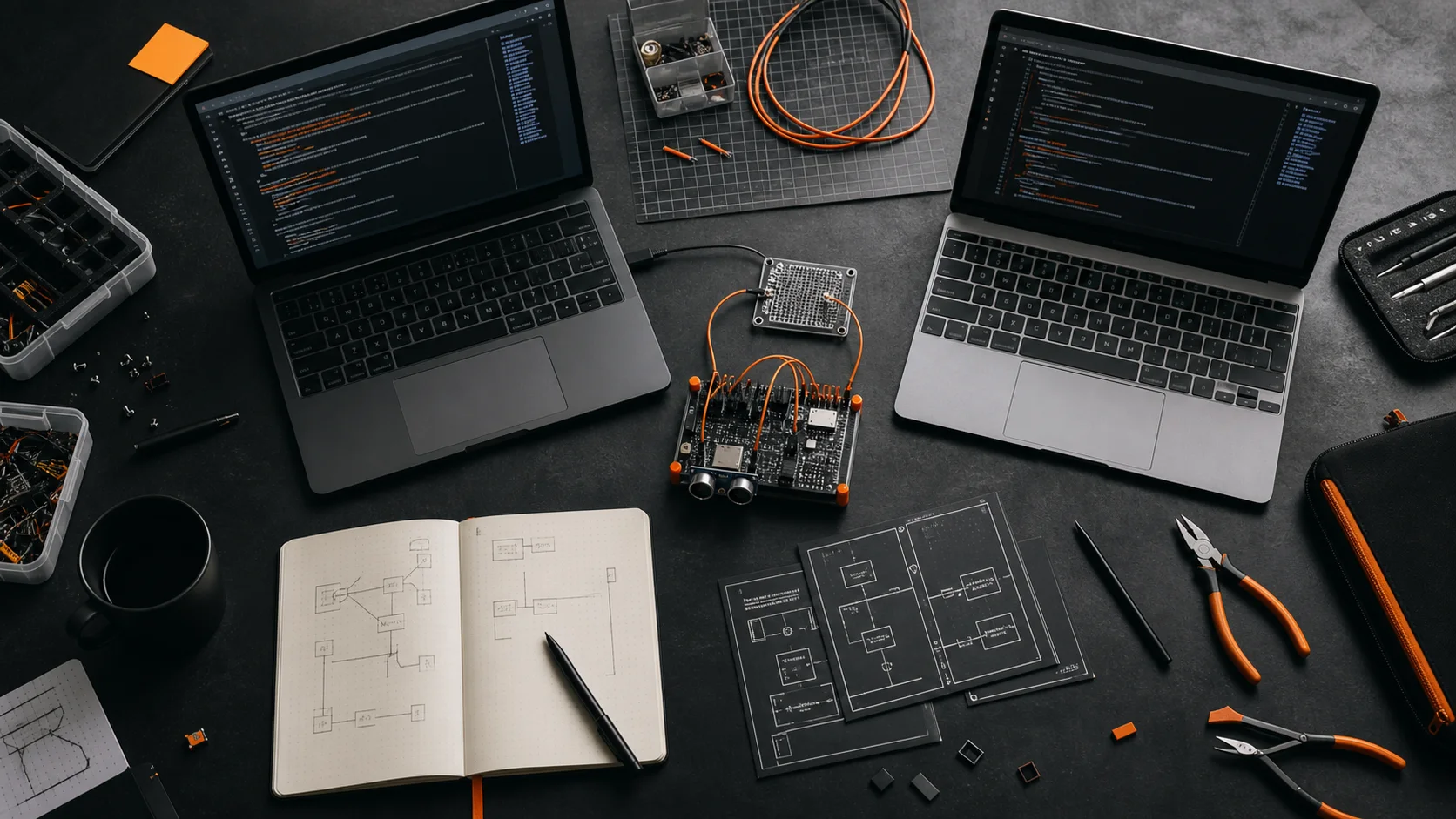 A face-free project studio with AI code, a prototype, notes, and build tools